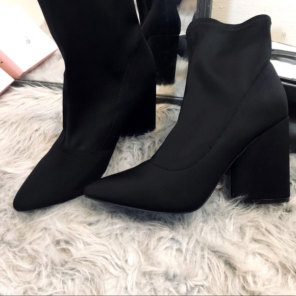 Fashion Nova Sock Block Heel Booties Size 9 - Picture 5 of 11